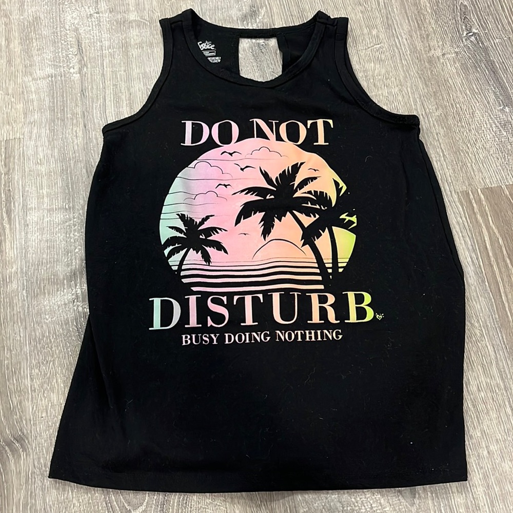 Justice Do Not Disturb Busy Doing Nothing Tank Top sz 10